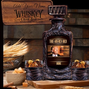 Trump Take America Back Whiskey Personalized Decanter Set Presidential Campaign Whiskey Trump Election 2024/Republican liquor gift