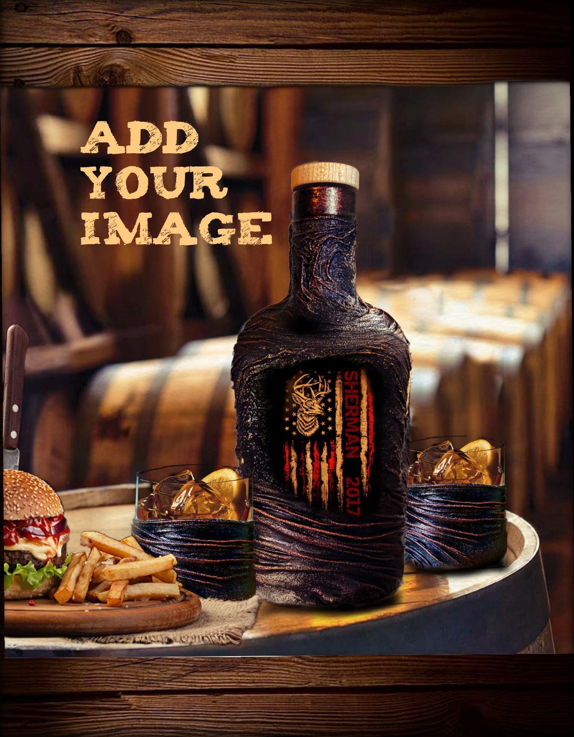 Hunting Whiskey Decanter Set with Gift BoxCustom Images Etsy