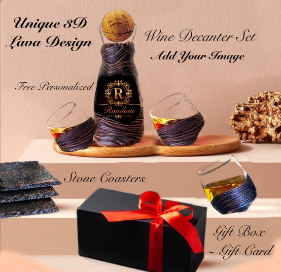 Personalized Wine Decanter SetCustom Images Wine Etsy