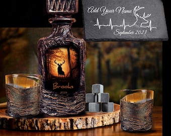 Personligt Deer Hunter Whiskey-karaffset: Anpassad presentförpackning för barbehör