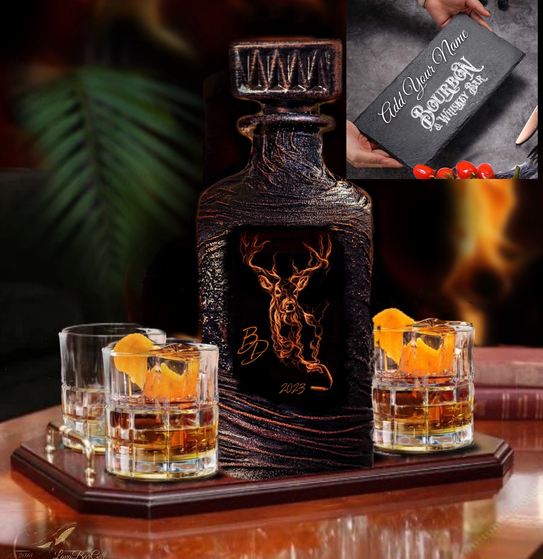 Personalized Whiskey Decanter Set With Box Custom Whiskey Decanter