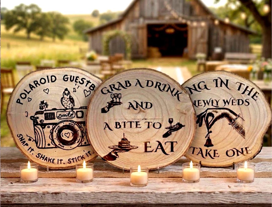 Wedding Table Sign Rustic Rustic Wedding Table Decor Sign Set - Farmhouse Style Decorations ...