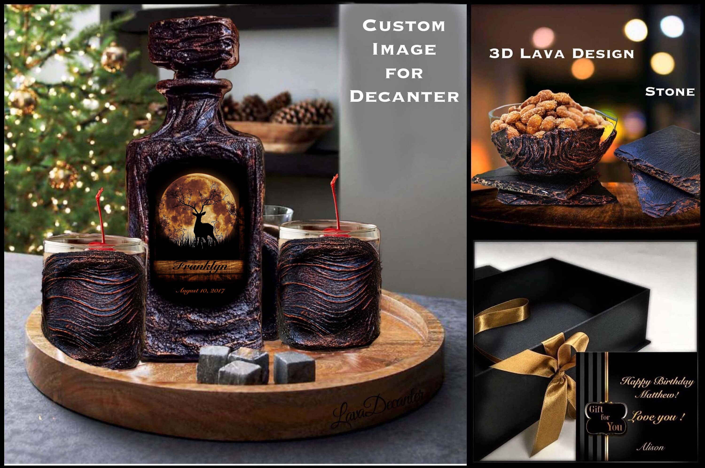 Hunting Personalized Whiskey Decanter Set With Gift Etsy