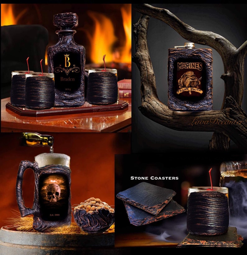 Police Beer Mug Set with Gift Box-Unique 3D Lava Design-Gift for Police Officer-Home Bar Gift for Police Man-Wedding Beer Stein