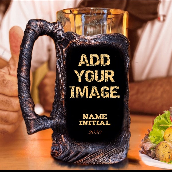Personalized Beer Lover Gift Set: Lava Design Mug, Apron, Cutting Board