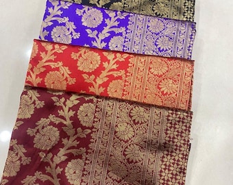Soft Litchi silk Cloth banarasi Saree for women and jacquard work on full saree. Unstich blouse fall Piko with finishing Free.