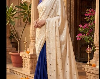 Women Chinons Cream Color Sequnce work Dupatta for lehnga and suits and for Fancy Parties