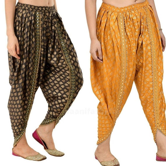 Black Shibori Print Dhoti Pants - SASSAFRAS - 3608939