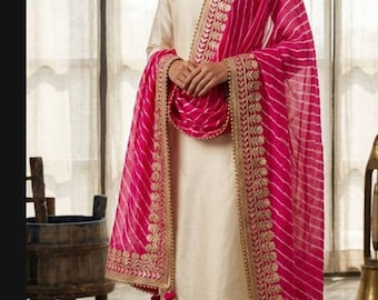 Handmade Gotta pati Bandhej bandhani Work Dupatta Women For Garba And Fancy Parties