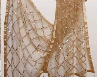 Handmade Net Sitara  Work Dupatta Women