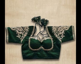 Angrakha Wedding Vichtara  Silk  Blouse for Women Perfect for saree Lehenga and chaniya. Paded Blouse