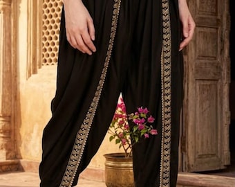 Indian Cotton Stripe Aladin Loose Boho Harem Pants, Multi Color Palazzo Trousers