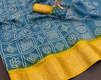 soft Dola silk saree Indian Festivals. Unstich blouse fall Piko with finishing Free.