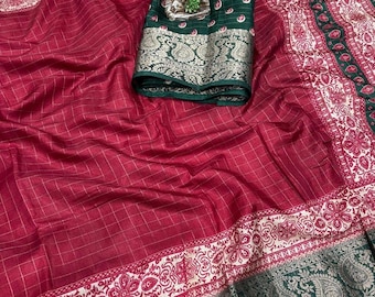 soft Dola silk saree For Intimate  Work Saree for women With unstich Blouse and fall Piko Free