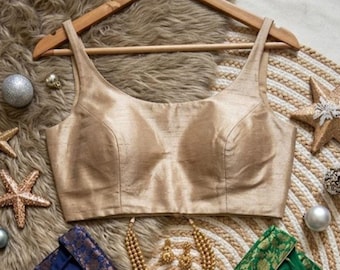 Our Handcrafted Bangolri  Silk Blouse: Sabyasachi Inspired Choli Top Blouse