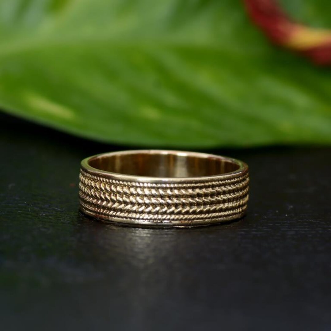 18k Gold Band Ring Plain Gold Ring Minimalist Ring Gold Etsy