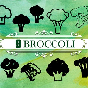 BROCCOLI SVG, broccoli clipart, vegetable svg, food svg, vegan svg, garden goods svg, broccoli monogram, broccoli dxf, broccoli eps, stencil