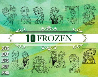 FROZEN SVG, elsa svg, winter svg, frozen silhouette, family clipart, frozen vector, frozen cricut, frozen dxf, cartoon sisters,sisters svg