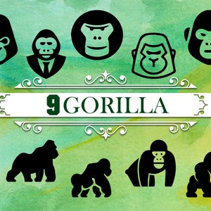 GORILLA SVG, gorilla, gorilla clipart, gorilla head svg, gorilla silhouette, gorilla dxf, gorilla vector, animal svg, svg for silhouette,svg
