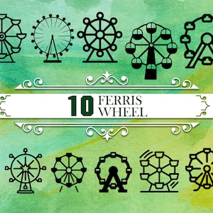 FERRIS WHEEL SVG, ferris wheel, ferris wheel clipart, ferris wheel vector, ferris wheel png, svg cut file, carnival svg, ferris wheel frame