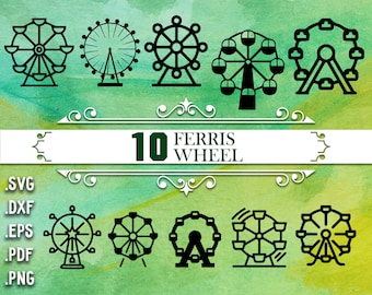 FERRIS WHEEL SVG, ferris wheel, ferris wheel clipart, ferris wheel vector, ferris wheel png, svg cut file, carnival svg, ferris wheel frame