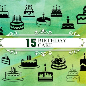 BIRTHDAY CAKE SVG, birthday svg, birthday cut file, cake cut file, birthday clipart, cake clipart, cupcake svg, cake silhouette, dessert svg