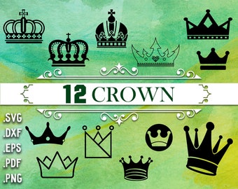 CROWN SVG, princess crown svg, crown clipart, crown silhouette, queen svg, crown vector, crown svg file, svg files, crown svg bundle, crown