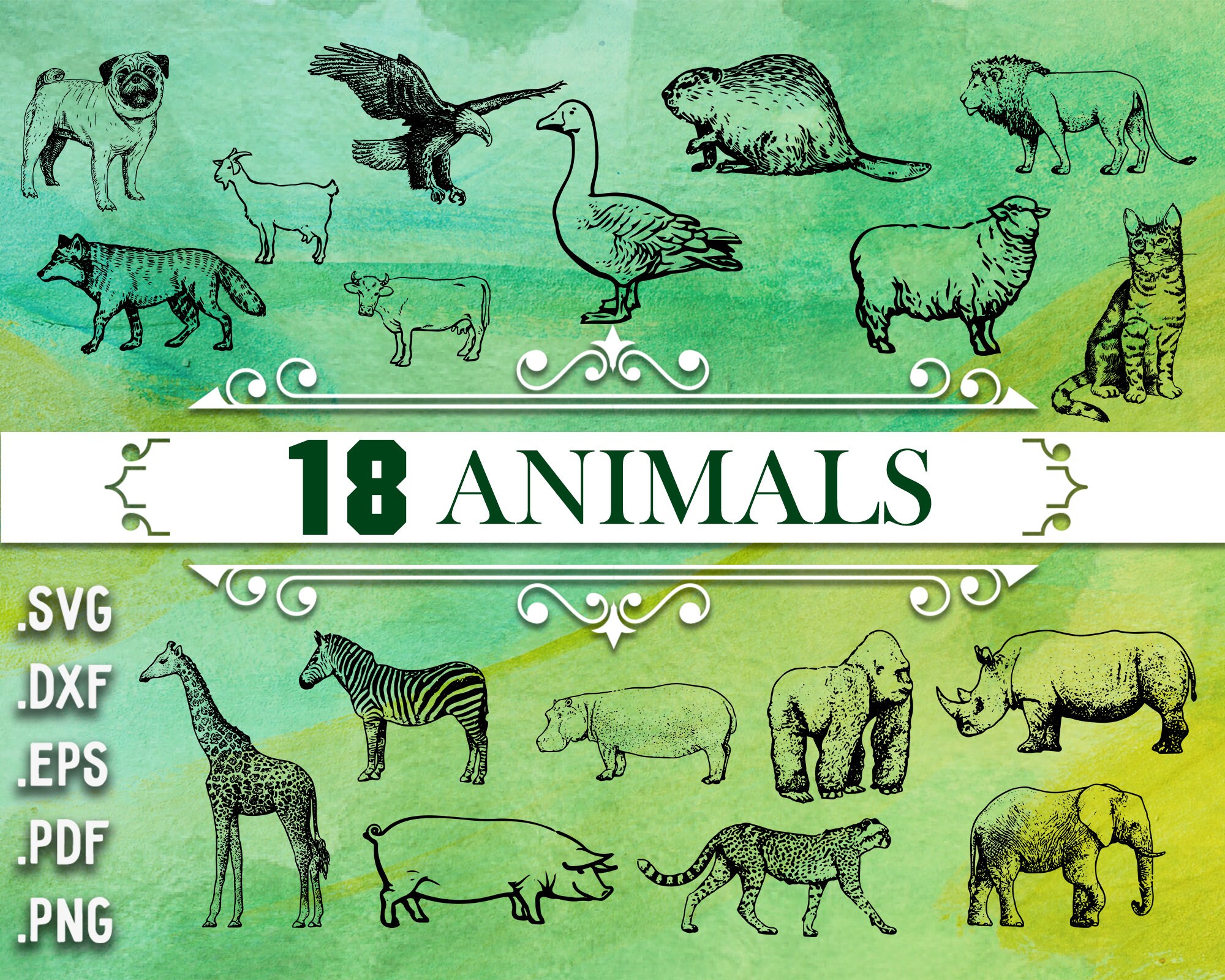 Download Animals Svg Animal Svg Farm Animal Svg Svg For Silhouette Etsy