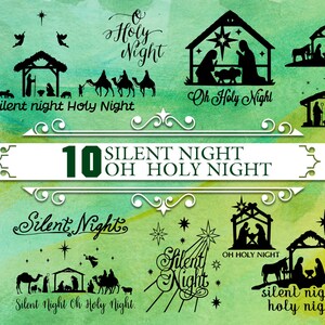 SILENT NIGHT SVG, silent night, holy night svg, svg cut file, silhouette svg, cricut svg, reindeer svg, silent night holy, silent night dxf
