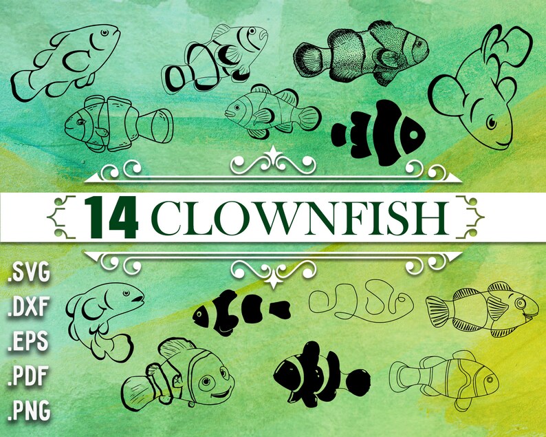 Download CLOWNFISH SVG fish svg fish cut file nemo svg clownfish | Etsy