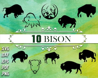 BISON SVG, buffalo svg, bison clipart, bison silhouette, bison vector, bull svg, bison dxf, bison print, bison png, bison cut files, stencil