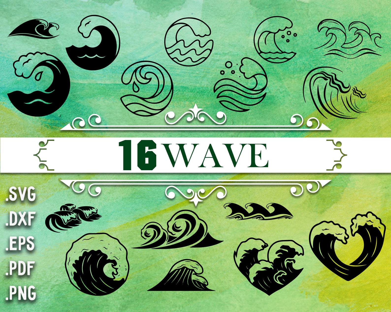 Wave Svg Wave Svg Bundle Waves Svg Beach Svg Summer Svg Ocean Etsy