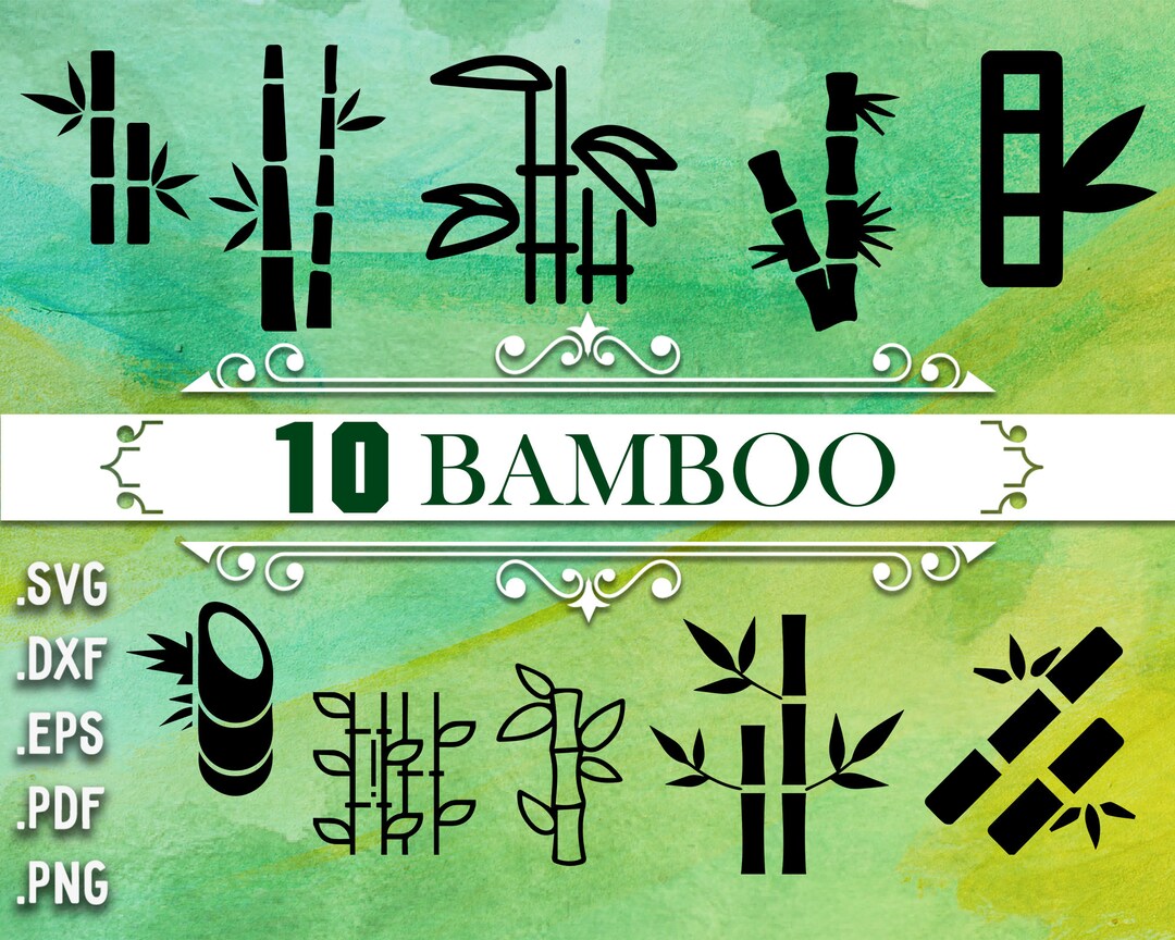 BAMBOO SVG, bambú, panda svg, clipart de bambú, bambú svg, bambú dxf ...