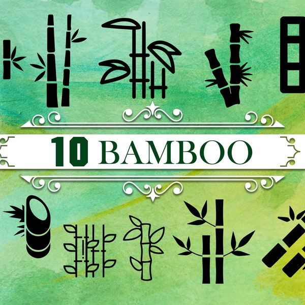 BAMBOO SVG, bambù, panda svg, clipart di bambù, albero di bambù svg, dxf di bambù, cricut di bambù, silhouette di bambù, clip art di bambù, font svg, svg