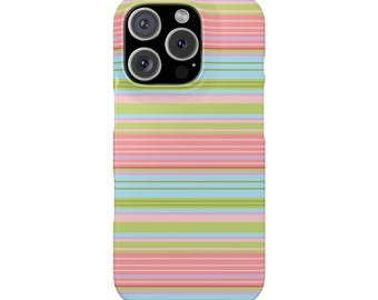 Pastel Striped Slim Phone Case | Horizontal Rainbow Stripes