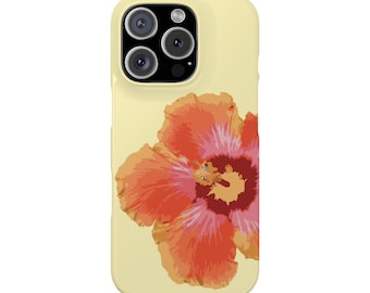 Hibiscus Phone Case - Yellow Flower Case, Floral Phone Cover, Colorful & Tropical Flower iPhone Case