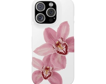 Orchid Phone Case - White and Pink Flower, Floral Phone Cover, Colorful and Fun, Trendy Summer, Compatible with all iPhones