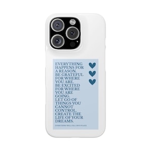 Motivational iPhone Case – Positive Affirmations, Self-Love, Trendy Blue Design