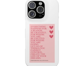 Positive Affirmations iPhone Case – Motivational Quote, Mental Health, Self-Care, Self-Love, Trendy Pink Design, Gift for Her