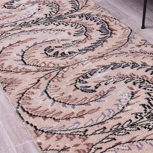 Vintage Turkish Wool Runner Rug: Muted Anatolian Design, 2.3x7.10 ft