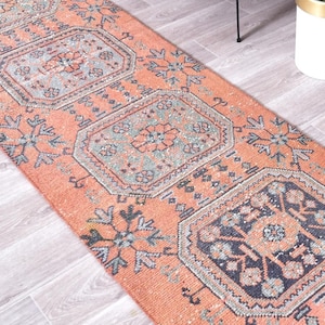 2x11 Turkish Wool Runner Rug: Vintage Anatolian Kilim