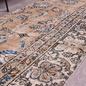 2x8 Vintage Runner Rug,2x8 Rug,2x8 Runner Rug,Vintage Wool Runner,Runner Rug,Oushak Runner, 2x8 Vintage Rug, 2x8 Turkish Rug,Runner 2x8