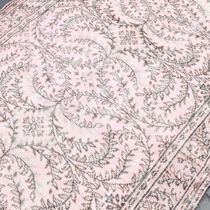 Handwoven Wool Turkish Area Rug,Pastel Vintage Design (5.9x10.3 ft)