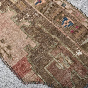 3x4 Vintage Turkish Wool Rug: Muted Kitchen Area Rug