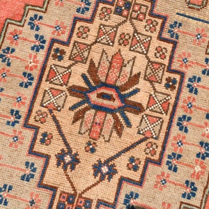 100x250 Vintage Türkischer Wollteppich: Handgemachter Oushak Teppich