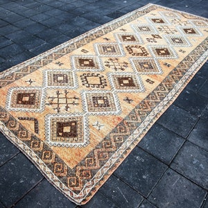 5x11 Handmade Vintage Rug 5x11 Rug Wool Rug 5x11 Turkish Rug Turkey Rug Oushak Rug Turkish Oushak Rug Vintage Rug 5x11 Muted Rug 6253