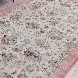 7x10 VINTAGE RUG in Wool,7x10 Area Rug,7x10 Rug,7x10 Turkish Rug,Distressed Rug,Handmade Rug, 7x10 Muted Rug, Area Rug,7x10 Vintage Rug