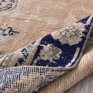 Handmade Turkish Vintage Rug 8.10x6.9 ft: Distressed Wool Area Rug