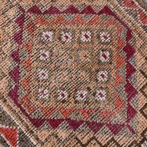 Vintage Wool Oushak Runner Rug: 3x15 Turkish Anatolian Rug