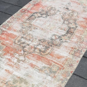 100x250 Vintage Türkischer Oushak Teppich: Handgefertigter Teppich aus Wolle